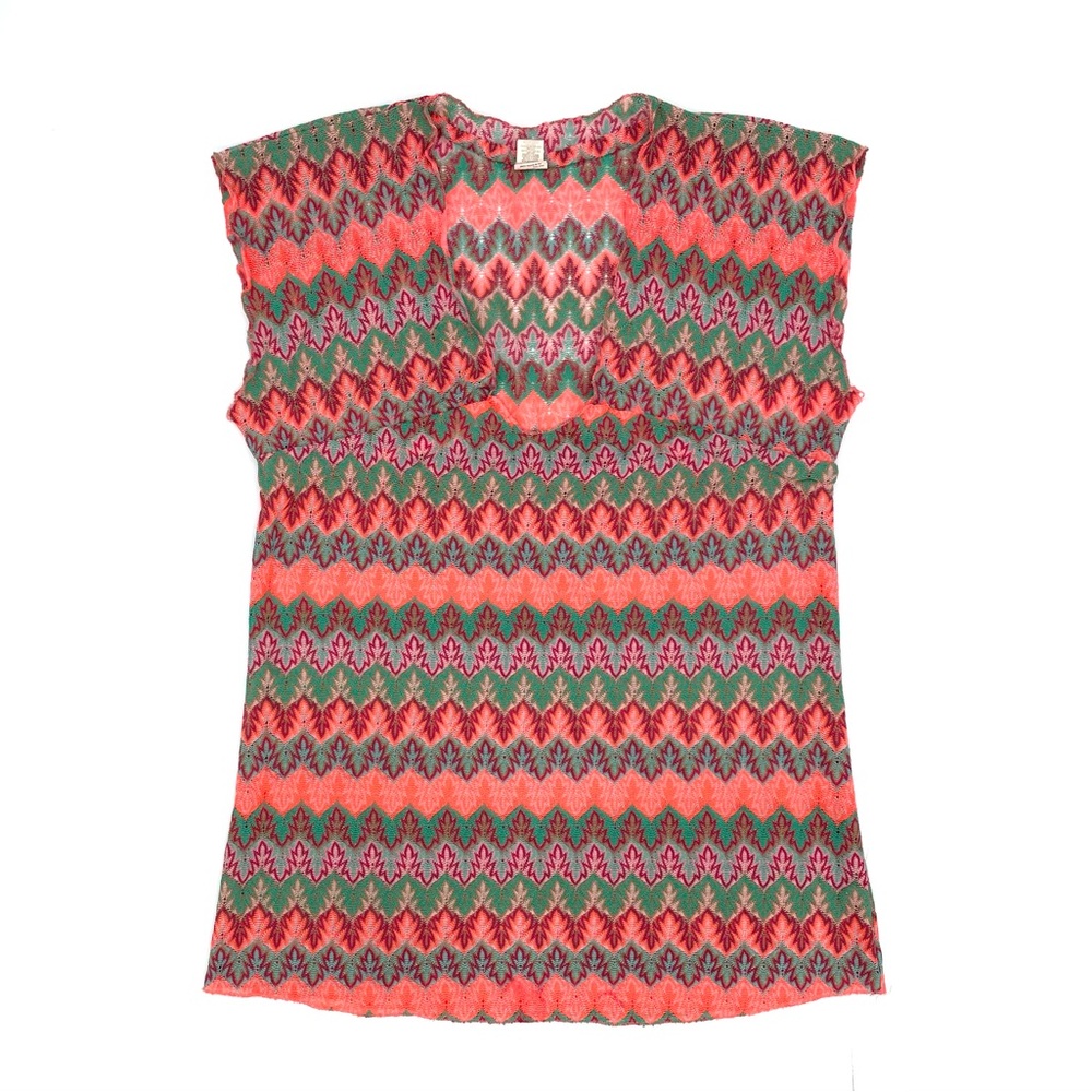 GUC Made With Love Zigzag Pattern Knit Swim Coverup OS